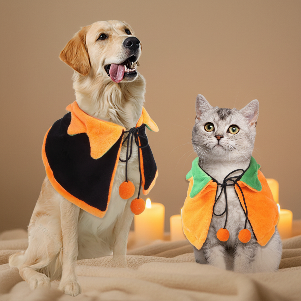 Cape citrouille réversible Halloween — Chien & Chat | PitchPatte