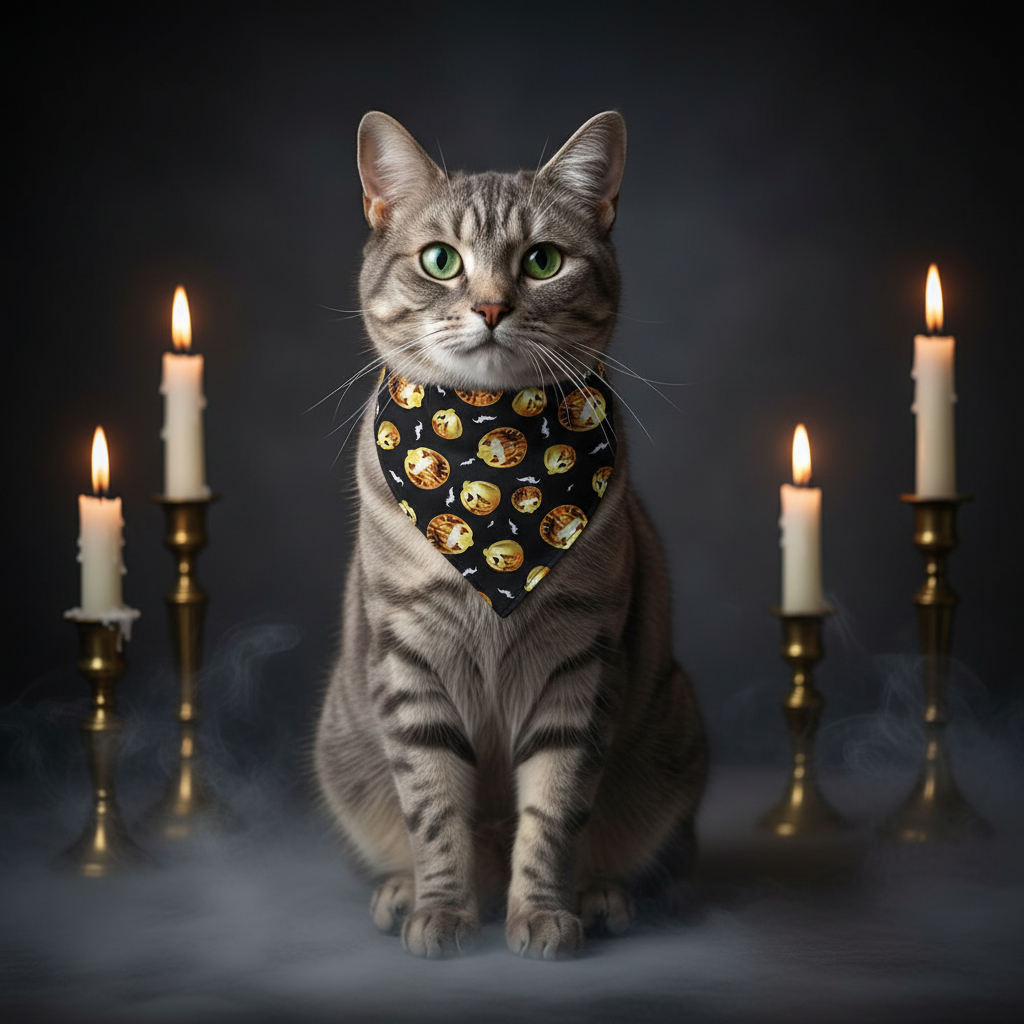 Chat - Bandana citrouilles