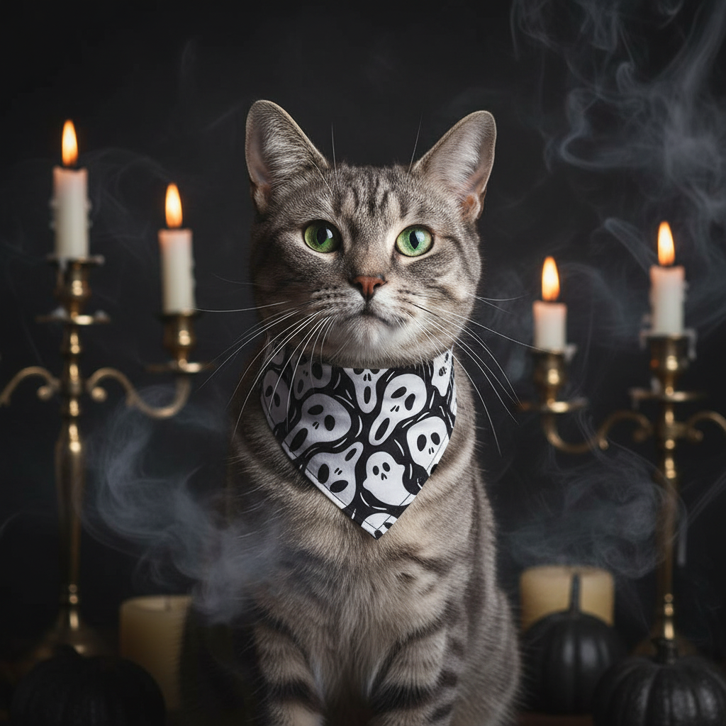 Chat - Bandana crânes