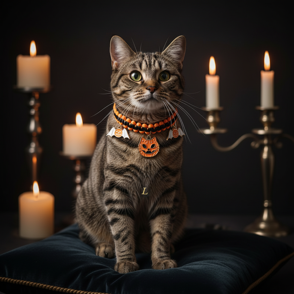 Chat collier tressé premium