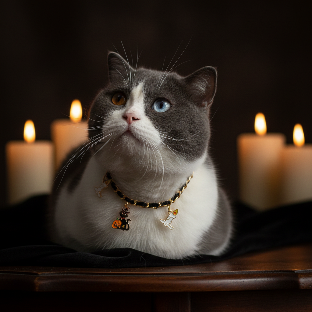 Chat collier velours premium
