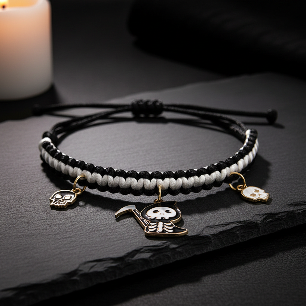 Collier faucheuse crânes premium