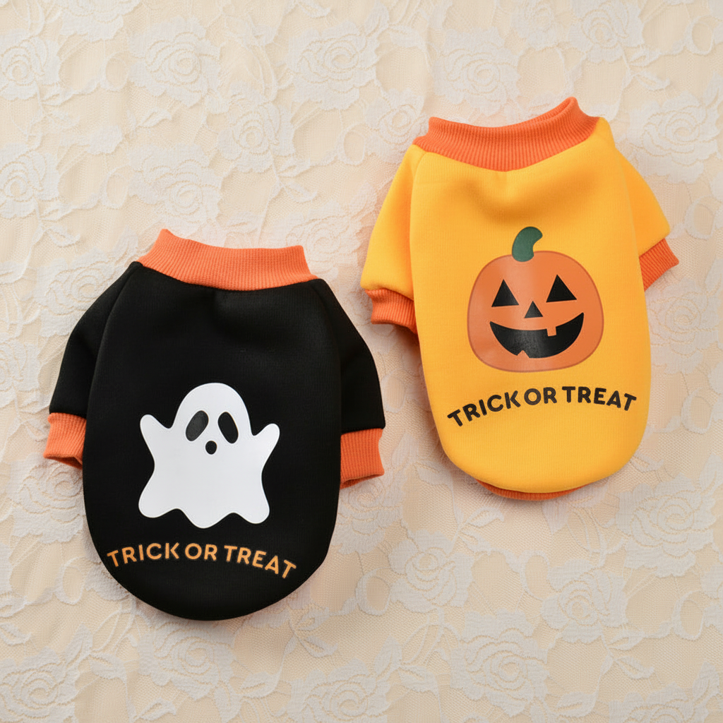 Pull citrouille & crâne Halloween — Petit chien | PitchPatte
