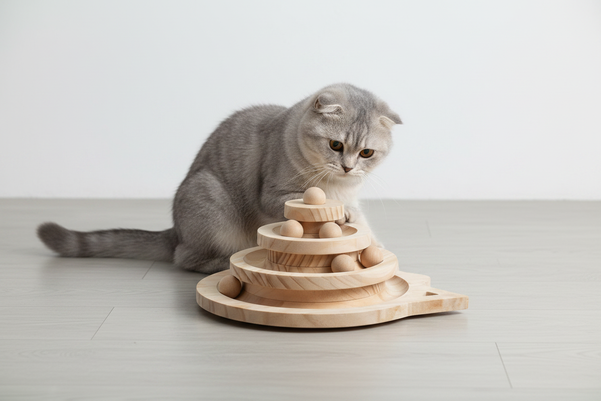 Plateau tournant avec chat