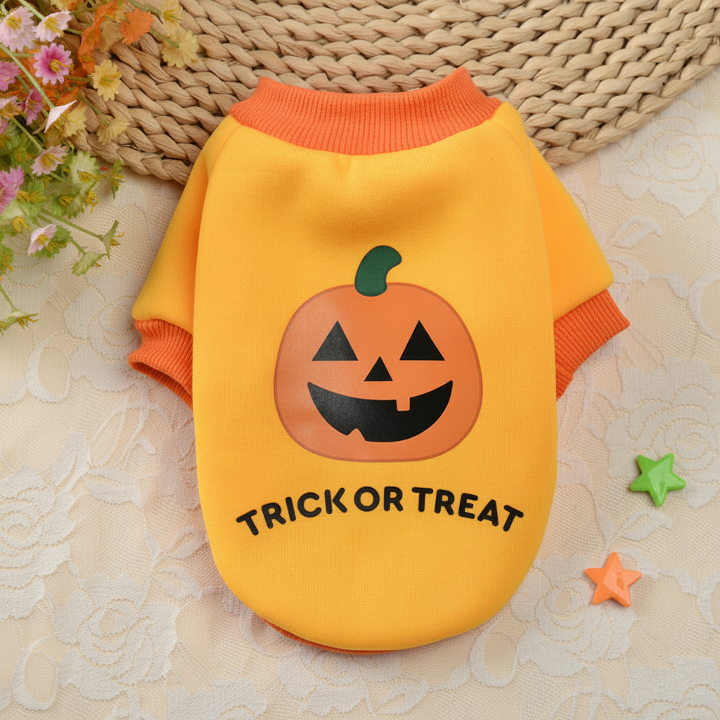 Pull citrouille & crâne Halloween — Petit chien | PitchPatte